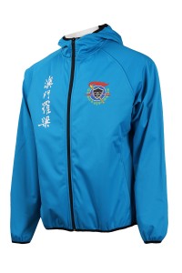 J794 Manufactured blue composite zippered hooded jacket Macao LO LEONG Sports Club Coat store Non-profit organization Civil society organization Joint organization